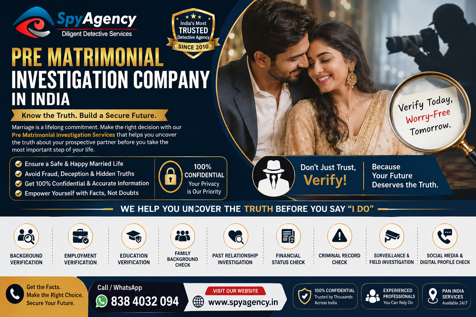 Pre-Matrimonial Investigation Company in India – Verify Before You Commit